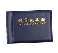NUOBESTY Album De Collection Monnaie Couverture Pu Bleu Marine Pages Format Portable Pour Monnaies Jetons Et Médaillons