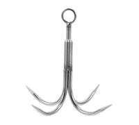 NUOBESTY Ancre à Grappin Marine en Acier Inoxydable Argenté, Design 4 Griffes Robuste et Compact pour Kayak et Bateau Pneumatique, pour Usage Outdoor et Trekking