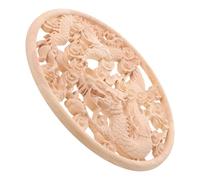 NUOBESTY Appliqué Mural Décoratif en Bois Rond Motif Dragon Élégant, Style Rétro Authentique, Sculpté en Relief Multicouche, Montage sans Dommage, pour Décoration Vintage