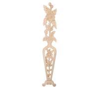 NUOBESTY Applique Murale en Bois Sculpté Non Peint 45X8 CM Incrustation Décorative Verticale Motif Vase Oriental Ajouré Décoration Murale Artisanale pour Meubles et Intérieur Moderne