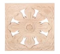 NUOBESTY Applique Murale en Bois Sculpté Style Européen Élégant, Décor Floral Léger et Facile à Installer, Moulure Ornementale Beige Grain de Bois Visible pour Salon et Chambre