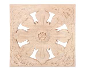 NUOBESTY Applique Murale en Bois Sculpté Style Européen Élégant, Décor Floral Léger et Facile à Installer, Moulure Ornementale Beige Grain de Bois Visible pour Salon et Chambre