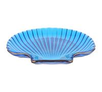 NUOBESTY Assiette en Verre Bleu Forme Coquillage, Plateau de Collations Délicates Résistant aux Taches, Utilisation en Restauration et Soirée à Thème Mer
