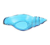 NUOBESTY Assiette en Verre de Conque Bleu, Résistante Micro-ondes et Four, pour Buffet Traiteur et Usage Quotidien la Maison