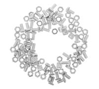 NUOBESTY Assortiment de 50 écrous et boulons pour serre de jardin, connecteurs de panneaux, support de fondation, cadre, raccords de tuyauterie