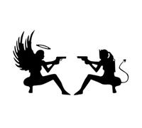 NUOBESTY Autocollant de Voiture Réfléchissant Noir à Motif de Fée Autocollants Latéraux Carrosserie Décoration Adhésive pour Voitures et Camions Résistant et Facile à Poser Usage