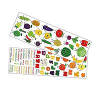 NUOBESTY Autocollant Mural Alphabet Dessin Animé Fruits Légumes Décalcomanie Murale Avec Lettres Autocollant Mural Lettres Décoration Chambre Éducatif