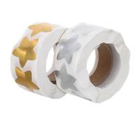 NUOBESTY Autocollants de Fermeture Étoiles 1 Pouce 2 Rouleaux 1000 Pièces Papier Kraft Doré Auto-Adhésif Étiquettes Autocollantes pour Emballage Scellés Décoratifs pour Paquet et