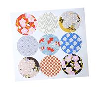 NUOBESTY Autocollants Décoratifs Ronds Universels à Motif Japonerie pour Scellants 10 Pièces Autocollants Amovibles pour Bricolage et Invitations Présents Chic et Pratiques