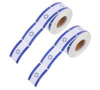 NUOBESTY Autocollants Drapeau Israël Vinyle 50X30 MM en Rouleau X2 Étiquettes Adhésives pour Bouteilles Scrapbooking Fenêtres Souvenirs de Voyage et Fête de Hanoukka