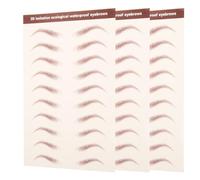 NUOBESTY Autocollants pour Sourcils Effet 3D Imperméable Brun Simulation Réaliste 3 Feuilles Transfert d'Eau Maquillage Naturel Kit Pratique pour Entretien et Stylisation