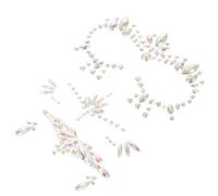 NUOBESTY Autocollants Visage Phosphorescents 3 Pièces Pierres Vertes Lumineuses Autocollants Tatouages Visage Fluorescents pour Halloween Fêtes et Cosplay