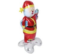 NUOBESTY Ballon Père Noël Gonflable Autoportant en Aluminium Grand Format Décoration de Noël Festive pour Maison et Centre Commercial Accessoire Photo Lumineux pour Fêtes de Fin D’Année