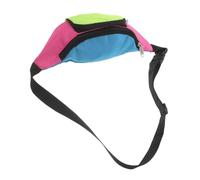 NUOBESTY Banane Rétro pour Femmes, Ajustable, Multipoches, Oxford, Sport | Design Color Block Néon, Rangement Organisé, Stabilité en Course, Usage Randonnée et Camping