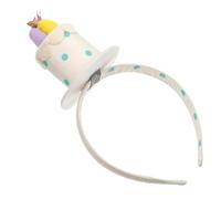 NUOBESTY Bandeau Bébé Anniversaire en Velours Blanc à Pois Accessoire Fête Garçon et Filles Cerceau Cheveux Décoratif pour Déco Anniversaire Fille Garçon 1 Pièce