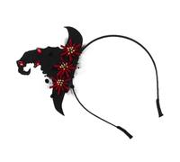 NUOBESTY Bandeau de Magicien pour Halloween en Forme de Bonnet, Bandeau Créatif Rouge et Noir, Accessoire Léger et Confortable pour Fête D'halloween Adulte et Enfants