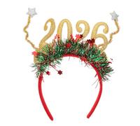 NUOBESTY Bandeau pour le Nouvel An 2026 : Diadème « Bonne Année » - Accessoire de fête - Bandeau à paillettes et étoiles pour les célébrations de la Saint-Valentin chinoise.