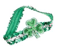 NUOBESTY Bandeau Vert Trèfle pour Femmes en Polyester et Pet, Accessoire Saint-patrick Solide et Élégant, pour Fête et Photo Souvenir