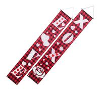 NUOBESTY Bannière de Porte Saint-Valentin 30X180 CM en Polyester Décoration Suspendue Romantique pour Fête Distique de Porche à Motif de Gnome Bannière Extérieure Polyvalente pour