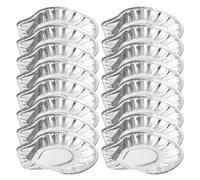 NUOBESTY Barquettes Jetables en Aluminium Mini Coquilles Saint- 100 Pièces, Plateaux à Four pour Fruits de Mer, Assiettes à Huîtres Résistantes pour Barbecue et Cuisson au Four
