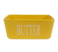 NUOBESTY Beurrier en Céramique Jaune, Récipient Rectangulaire pour Beurre et Fromage, Porte-Beurre Cuisine Pratique, 1 Pièce, Compatible Lave-Vaisselle, pour Service à Table et
