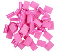 NUOBESTY Bloc Polissoir à Ongles Éponge Double Face 50 Pièces Mini Format Polyvalent pour Manucure Pédicure Usage Professionnel et Domestique Rose Fuchsia