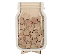 NUOBESTY Bocal à Récompenses en Bois Forme Étoile Système de Récompense pour Garçon et Filles Pot de Motivation Décoratif Classe Bocal à Étoiles Colorées DIY 1 Pièce Usage Scolaire et