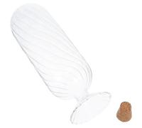 NUOBESTY Bocal en Verre Transparent Inversé avec Bouchon en Liège, Flacon Rond Anti-basculement de Grosse Taille, Porte-allumettes et Rangement Polyvalent pour Graines, Décoration