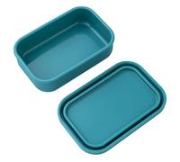 NUOBESTY Boîte à Bento en Silicone Réutilisable Verte Boîte Alimentaire Hermétique Compatible Micro-Ondes et Congélateur Contenant Compact pour Bureau École et Repas Nomades