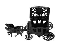 NUOBESTY Boîte à Bonbons Mariage de Carrosse Royal Noire, Grosse Capacité en Plastique Solide, Boîte à Friandises Décorative pour Anniversaires et Centres de Table, Coffret Présent Thème