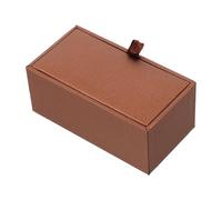 NUOBESTY Boîte à Boutons de Manchette en Cuir Couleur Café avec Intérieur Doux pour Protection, Design Élégant et Style Moderne, pour Exposition sur Commode