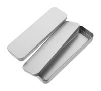 NUOBESTY Boîte à Crayons en Fer Blanc 2 Pièces Élégante pour Bureau et École Organisateur Portable Compartiments Multiples 8.1 X 3.7 X 0.9 Pouces