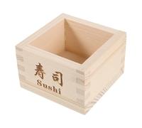 NUOBESTY Boîte à Goûter Japonaise en Bois Beige Tasse à Saké Masu Carrée, Bord Lisse, pour Restaurants Sushi et Service de Desserts Traditionnels
