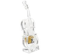 NUOBESTY Boîte à Musique en Acrylique Transparente Forme Violon, Décoration Intérieure Moderne pour Salon et Bureau, Présent de Fête ou Anniversaire, Accessoire Décoratif Élégant