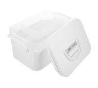 NUOBESTY Boîte à Ongles à Poignée Blanche en Pp Résistant, Coffret de Manucure Double Couche Compartiments, Trousse de Rangement Pratique pour Outils de Nail Art, pour Usage Professionnel