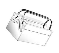 NUOBESTY Boîte à Outils Double Acier Inoxydable Valise de Rangement Pliable Robuste pour Outils Coffre de Stockage Pratique pour Maison et Extérieur