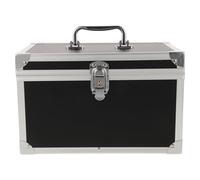 NUOBESTY Boîte à Outils Grosse Taille 30x18x19 Cm, Mallette Multifonction en Alliage D'aluminium Intérieur Imperméable, Texture Croûte de Cuir Noire, Rangement pour Accessoires de Magicien