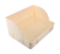 NUOBESTY Boîte à Toilettes pour Lapin en Plastique Blanc, Protection Anti-Chute Odeur, pour Cage de Chinchilla ou Cochon d'Inde en Intérieur