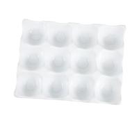 NUOBESTY Boîte à Œufs Céramique Blanche Compartiments Support De Rangement Pour Réfrigérateur Design Roulement Pour Conservation Et Cuisson Œufs