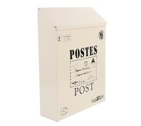 NUOBESTY Boîte aux Lettres Vintage en Tôle de Fer Verrouillable Design Rétro Simple pour Décoration Maison et Jardin, Pratique et Sécurisée