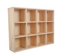 NUOBESTY Boîte Bois à Compartiments Rustique 12 Compartiments, Étagère Murale Facile à Installer pour Tasses et Bibelots, Cuisine ou Atelier