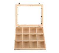 NUOBESTY Boîte de Rangement en Bois 12 Compartiments pour Pierres et Minéraux avec Couvercle Transparent - Organisateur de Collection de Roches Coffret de Présentation pour Spécimens