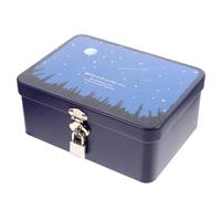 NUOBESTY Boîte De Rangement En Fer Blanc Avec Cadenas Style Rétro Rectangle Boîte De Rangement En Fer Blanc En Pour Chocolat Thé Café Cosmétiques Style De