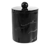 NUOBESTY Boîte de Rangement en Résine Marbre Noire avec Couvercle - Étui pour Cure-Dents et Coton-Tiges - Organisateur Compact pour Salle de Bain Bureau et Maquillage Rangement