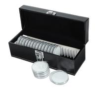 NUOBESTY Boîte de Rangement pour Capsules Étui Rond avec Anneau Mousse Protecteur pour Jetons Médailles et Monnaies de Collection