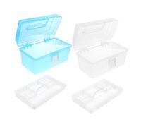 NUOBESTY Boîte De Rangement Pour Outils De Manucure 2pcs Transparente Compartiments Portable Et Pratique Pour Décoration D'ongles Étui De Rangement Multifonctionnel Artistes Maquillage