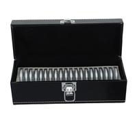 NUOBESTY Boîte de Rangement pour Pièces de Monnaie Noire avec 20 Compartiments, Étui Portable en Plastique et Eva, Organisateur Compact pour Collectionneurs de Médailles