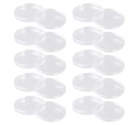 NUOBESTY Boîte de Rangement pour Pièces de Monnaie Protège les Pièces, 10 Pièces Boîte à Monnaie Ronde, en Ps, Transparente, Légère, pour Usage Professionnel et Expositions