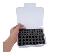 NUOBESTY Boîte de Rangement pour Piles AA et AAA Transparente avec Mousse Noire Étui Compact en Plastique Antichoc Compartiments Sécurisés pour Stockage Organisé à Domicile Voyage