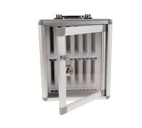 NUOBESTY Boîte de Rangement pour Téléphone Portable Poignée Portable avec Serrure en Alliage D'aluminium Léger, 12 Compartiments Transparents pour Salles de t Conférences